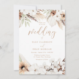 Invitación Elegante Boho White Floral All Seasons Boda
