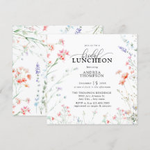 Elegante Boho Wildflower Floral Bridal Luncheon