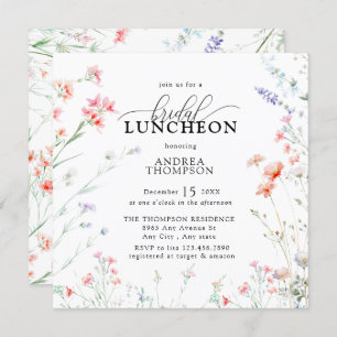 Invitación Elegante Boho Wildflower Floral Bridal Luncheon