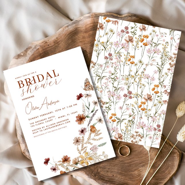 Invitación Elegante Boho Wildflower Meadow Bridal Shower (Subido por el creador)