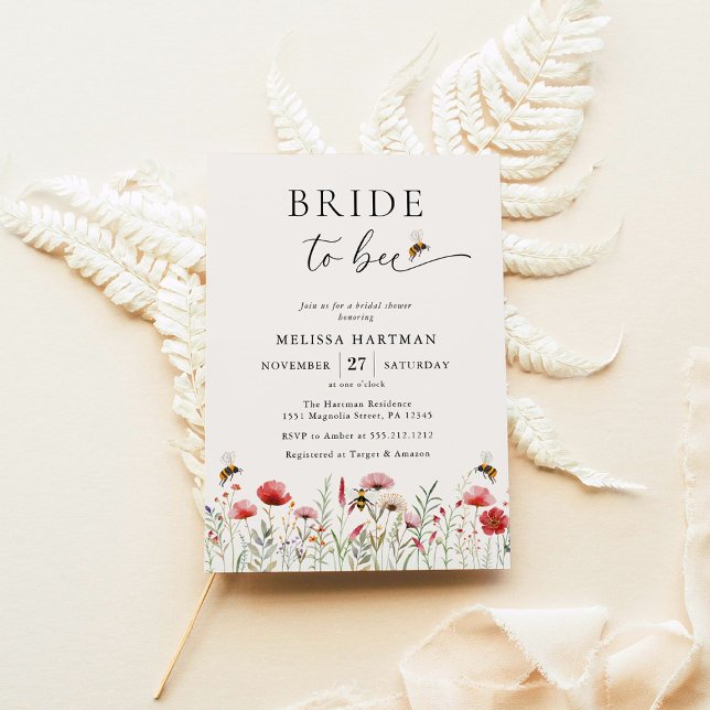 Invitación Elegante Boho Wildflower Novia A La Ducha Bridal (Subido por el creador)