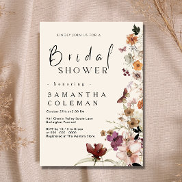 Invitación Elegante Boho Wildflower Rubor Pastel Bridal Showe