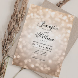 Invitación Elegante Bokeh de Bokeh enciende Romántico Rosa de