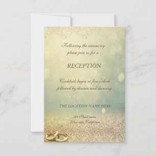 Invitación Elegante Bokeh de Brillo,Recepción de Boda de Anil