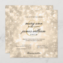 Elegante Bokeh de champán de oro de boda