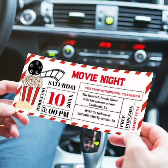 Invitación Elegante boleto para la fiesta de cumpleaños de la (Subido por el creador)