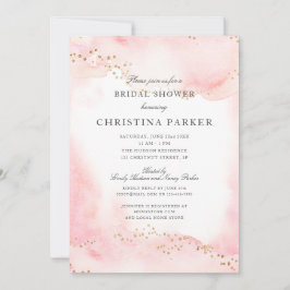 Invitación Elegante Bonito Purpurina Oro Rosa Ducha Bridal