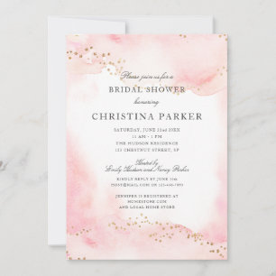 Invitación Elegante Bonito Purpurina Oro Rosa Ducha Bridal
