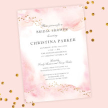 Elegante Bonito Purpurina Oro Rosa Ducha Bridal