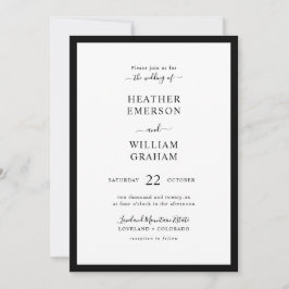 Invitación Elegante Borde en Blanco y Negro