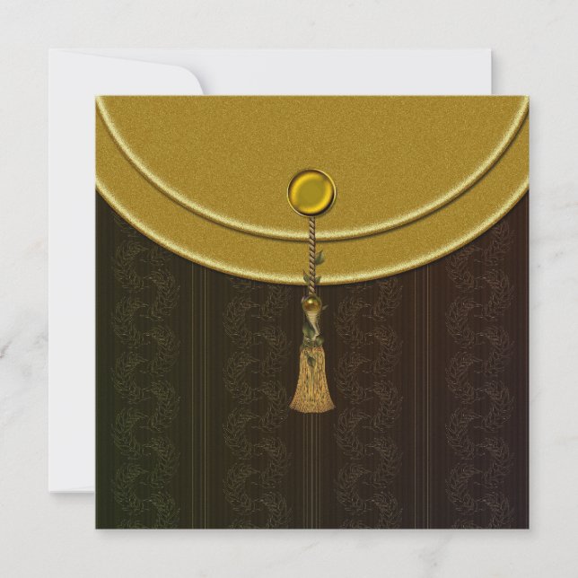 Invitación Elegante borla de oro boda india (Anverso)