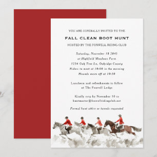 Invitación Elegante Bota de Cazador Limpia Equitación Caza de