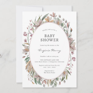 Invitación elegante botánica para baby shower