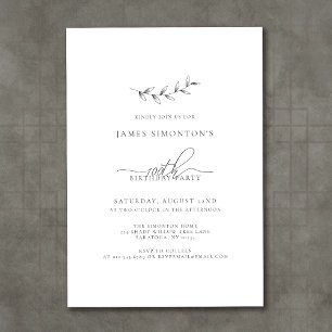 Invitación Elegante Botánico 100 cumpleaños