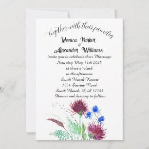 Invitación Elegante Botánico Hueso Sencillo Boda Mínimo