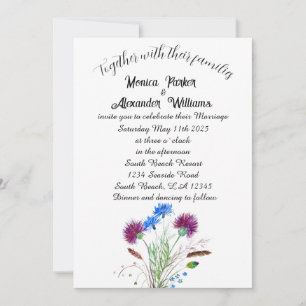 Invitación Elegante Botánico Hueso Sencillo Boda Mínimo