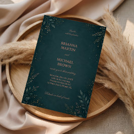 Invitación Elegante Botánico Oscuro Lujoso