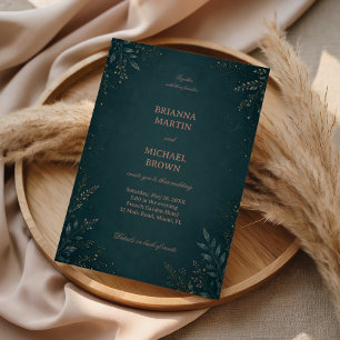 Invitación Elegante Botánico Oscuro Lujoso