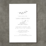 Invitación Elegante Botánico Simple 21 cumpleaños<br><div class="desc">Un sencillo rasguño botánico dibujado a mano se combina con caligrafía ventilada y tipografía tradicional para crear un diseño de fusión que un hombre o una mujer se sentirían cómodos usando. El gris oscuro sobre el blanco es la elección perfecta para cualquier temporada.</div>
