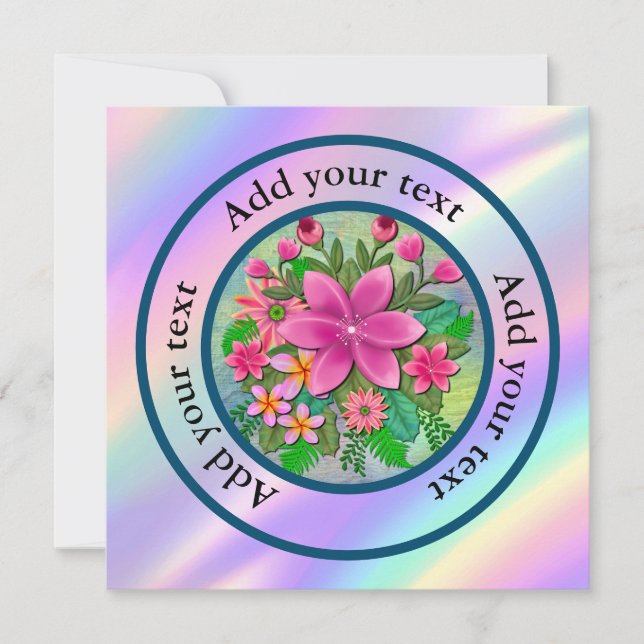 Invitación Elegante Bouquet Botánico de Flor de Agua (Anverso)