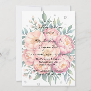 Invitación Elegante Bouquet de pastas con ducha de matrimonio