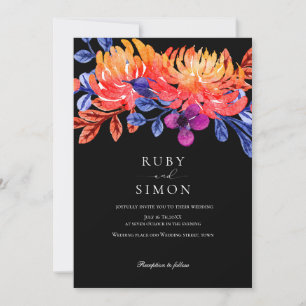Invitación Elegante Bouquet Floral de Acuarela para Boda Chic