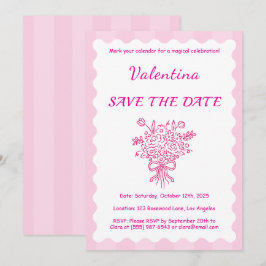 Invitación Elegante Bouquet floral de Quinceañera | Blanco y 