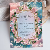 Elegante Bouquet Floral Rosy Guardar La Fecha