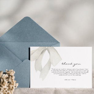 Invitación Elegante Bow que está atando el nudo gracias carta