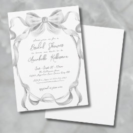 Invitación Elegante Bow Whimsical Vintage Bridal Shower