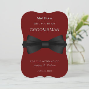 Invitación Elegante Bowtie Groomsman
