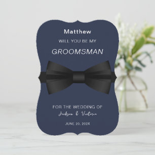 Invitación Elegante Bowtie Groomsman