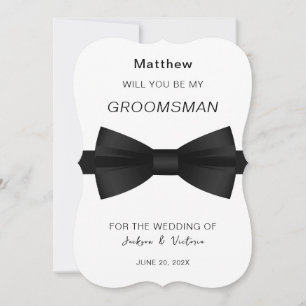 Invitación Elegante Bowtie Groomsman