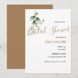 Invitación Elegante brida dorada moderna