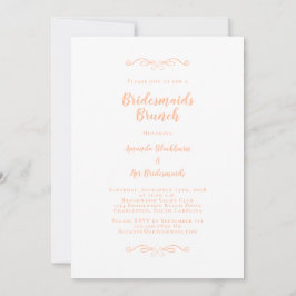 Invitación Elegante Bridal Brunch Bridesmaids Trendy Peach