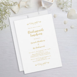 Invitación Elegante Bridal Luncheon Bridesmaids Gold Classic