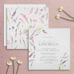 Invitación Elegante Bridal Luncheon Floral<br><div class="desc">La Elegante Invitación a Comidas con Flores de Flor Silvestre es una manera tradicional de celebrar y agradecer a sus damas de honor ante el boda, por toda la ayuda que le han brindado con su boda. Este diseño de invitación presenta motivos de acuarela con flores silvestres en tonos suaves...</div>