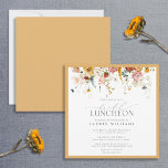 Invitación Elegante Bridal Luncheon Wildflower Amarillo<br><div class="desc">¿Buscando una invitación moderna y elegante para el almuerzo nupcial para agradecer a sus damas de honor en todos los preparativos para su boda? No busque más y venga a esta impresionante y elegante Invitación a comer a la Bridal Luncheon. Con magníficas acuarelas, obras de arte floridas en tonos cálidos...</div>