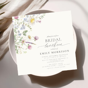 Invitación Elegante Bridal Luncheon Wildflower Sage Green