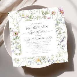 Invitación Elegante Bridal Luncheon Wildflower Sage Green