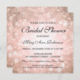 Invitación Elegante Bridal Shower Copper Winter Wonderland