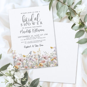 Invitación Elegante Bridal Shower de Flor Silvestre