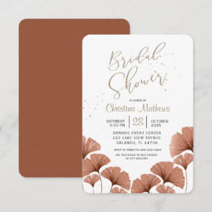 Invitación Elegante Bridal Shower de Terracota y Follaje 