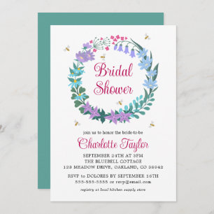 Invitación Elegante Bridal Shower Floral Flores Silvestres Ga