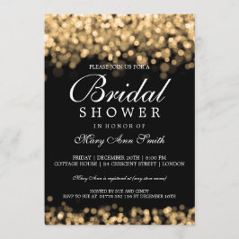 Invitación Elegante Bridal Shower Gold Lights