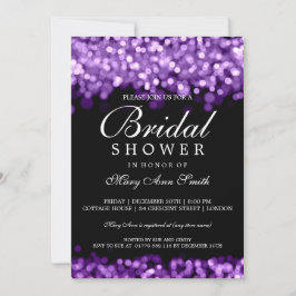 Invitación Elegante Bridal Shower Purple Lights