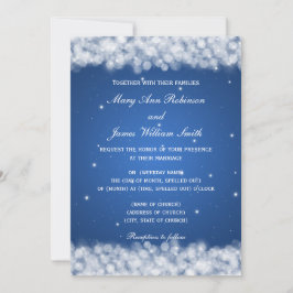 Invitación Elegante brillo de fiesta de bodas azul