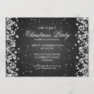 Invitación Elegante brillo de fiesta negro