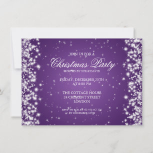 Invitación Elegante brillo de fiesta púrpura