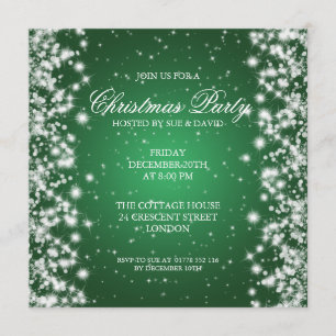 Invitación Elegante brillo de fiesta verde